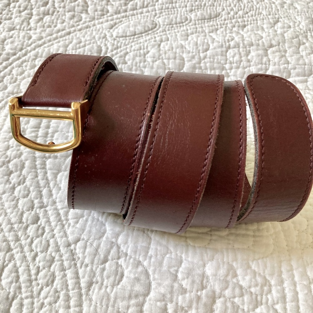 Vintage Cartier Leather Belt with Gold Buckle